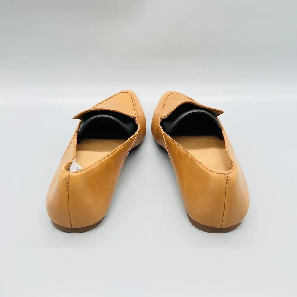 Madewell Shoes Womens 7.5 Tan Leather Loafer Flats Slip On Pointed Toe Casual